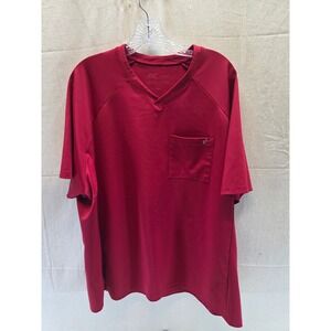 Fit Scrubs Evrpur Mens XXL Red V-Neck Scrub Top Antimicrobial Stretch Pocket